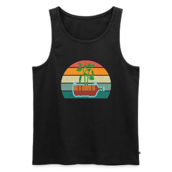 Gärtner Gärtnerin Hecke Rasen Rasenmähen Garten - Männer Premium Bio Tank Top - Schwarz - Vorne - Michal (187cm)