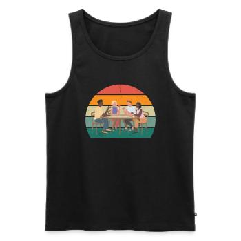 Board game Playing together Board game - Men's Premium Organic Tank Top - black - Front - AI Model Male 178 light (178cm)