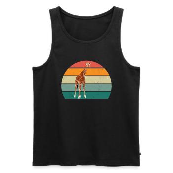 Giraffen langer Hals Flecken, Fell Afrika, Safari - Männer Premium Bio Tank Top - Schwarz - Vorne - AI Model Male 178 light (178cm)