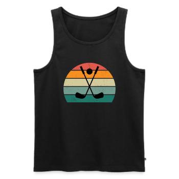 Golfer Golferin Golfspieler Golfspielerin Golf - Men's Premium Organic Tank Top - black - Front - AI Model Male 178 light (178cm)