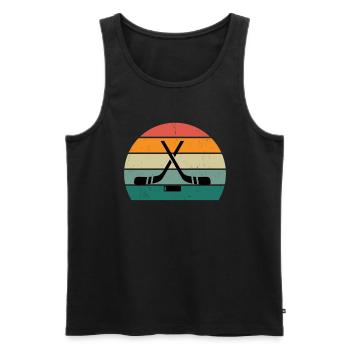 Joueur de hockey hockey sur gazon Hockey sur glace Hockey sur glace Hockey sur glace - Débardeur bio Premium Homme - noir - Devant - Michal (187cm)