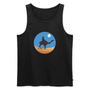 Camels Trample Animal Desert Arabia Dromedary Camel - Men's Premium Organic Tank Top - black - Front - AI Model Male 178 light (178cm)