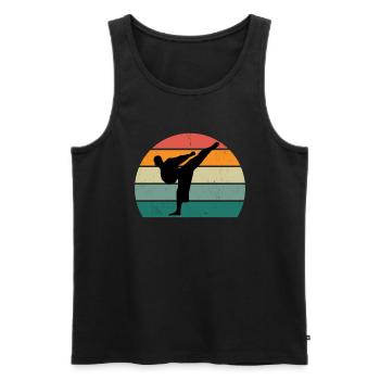 Kampfsportler Kampfsport Judo Aikido Karate Boxen - Männer Premium Bio Tank Top - Schwarz - Vorne - Michal (187cm)