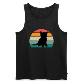 Cat Kätzchen Katzenmama Katzenpapa Frauchen Katze - Männer Premium Bio Tank Top - Schwarz - Vorne - AI Model Male 178 light (178cm)