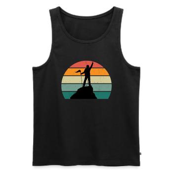 Kletterer Klettererin Bouldern Boulderin Klettern - Männer Premium Bio Tank Top - Schwarz - Vorne - Michal (187cm)