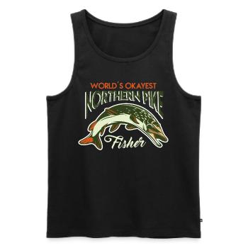 fishing, pike, northern, - Men's Premium Organic Tank Top - black - Front - AI Model Male 178 light (178cm)