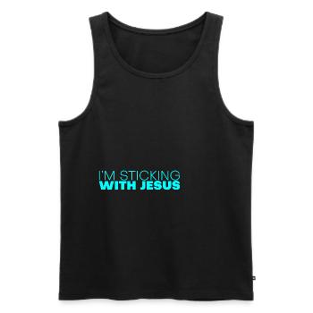 I'm Sticking With Jesus 4 - Men's Premium Organic Tank Top - black - Front - Michal (187cm)