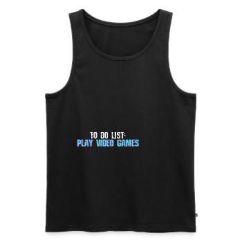 To Do List Play Video Games 4 - Men's Premium Organic Tank Top - black - Front - Michal (187cm)