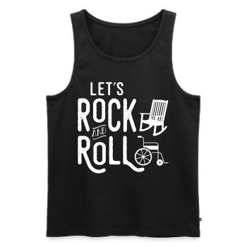 Let's Rock And Roll Musician Funny Rocking Chair - Men's Premium Organic Tank Top - black - Front - AI Model Male 178 light (178cm)
