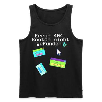 Error 404,kostüm nicht gefunden, karneval, Kostüm - Männer Premium Bio Tank Top - Schwarz - Vorne - AI Model Male 178 light (178cm)