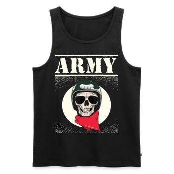 Army Rocker Totenkopf - Männer Premium Bio Tank Top - Schwarz - Vorne - AI Model Male 178 light (178cm)