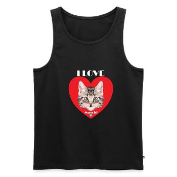 I Love Muschi, Kätzchen , Katze, Kater - Männer Premium Bio Tank Top - Schwarz - Vorne - AI Model Male 178 light (178cm)
