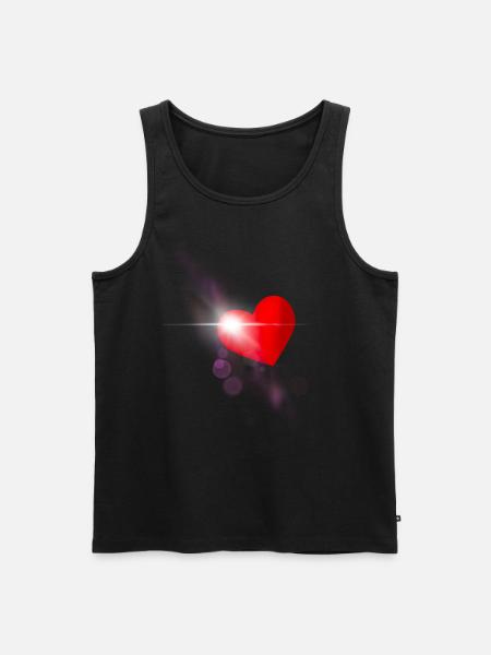 Red heart - Men's Premium Organic Tank Top - black