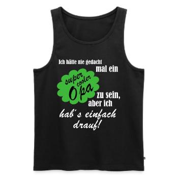 Super cooler Opa - Männer Premium Bio Tank Top - Schwarz - Vorne - AI Model Male 178 light (178cm)
