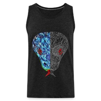 Schlange Polygon - Männer Premium Bio Tank Top - Anthrazit - Vorne - Alexander (188cm)