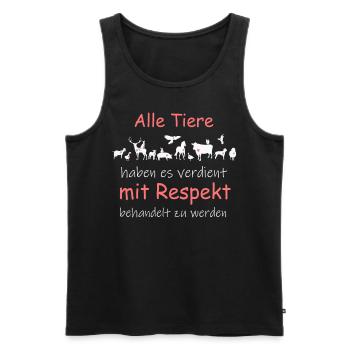 Tierschutz Vegan Vegetarisch Tiere - Männer Premium Bio Tank Top - Schwarz - Vorne - Michal (187cm)