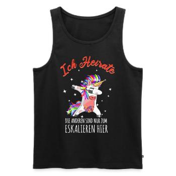 Heirat Frau Braut Junggesellenenabschied - Männer Premium Bio Tank Top - Schwarz - Vorne - Michal (187cm)