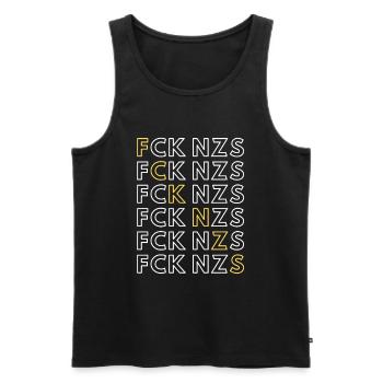 FCK NZS contre les Nazis Anti Afd - Débardeur bio Premium Homme - noir - Devant - AI Model Male 178 light (178cm)