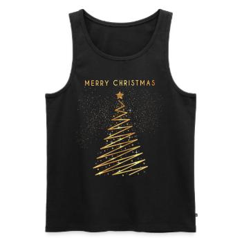 Merry Christmas Gold - Men's Premium Organic Tank Top - black - Front - Michal (187cm)