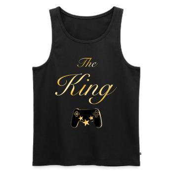 The King - Männer Premium Bio Tank Top - Schwarz - Vorne - AI Model Male 178 light (178cm)