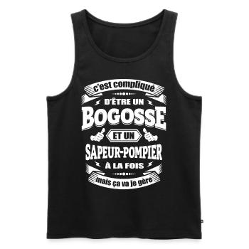 BOGOSSE ET SAPEUR-POMPIER À LA FOIS - Débardeur bio Premium Homme - noir - Devant - Michal (187cm)