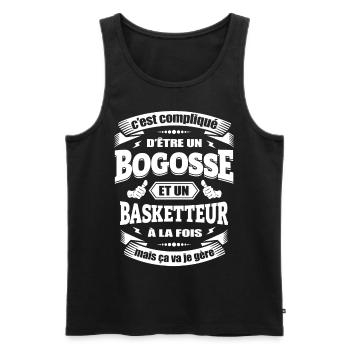 BOGOSSE ET BASKETTEUR - Débardeur bio Premium Homme - noir - Devant - Michal (187cm)