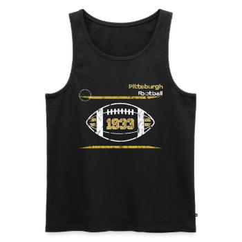 Pittsburgh American Football Team Design - Men's Premium Organic Tank Top - black - Front - AI Model Male 178 light (178cm)