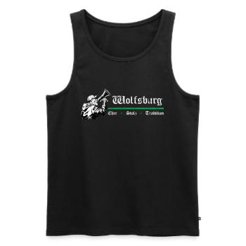 Wolfsburg Honour Pride Tradition - Men's Premium Organic Tank Top - black - Front - AI Model Male 178 light (178cm)