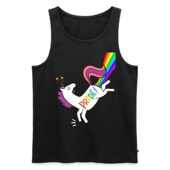 Pride-Einhorn - Männer Premium Bio Tank Top - Schwarz - Vorne - AI Model Male 178 light (178cm)