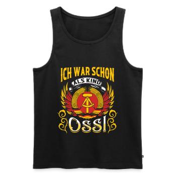 Ossi Geschenk Ostdeutschland NVA Germania Osten - Männer Premium Bio Tank Top - Schwarz - Vorne - Michal (187cm)