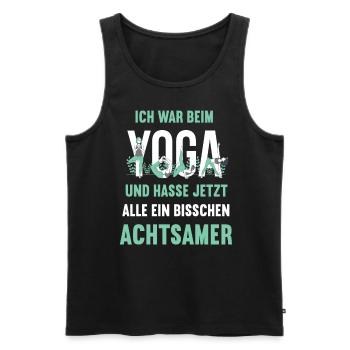 Yoga Yogatraining Meditation Yogalehrer Yogaübung - Männer Premium Bio Tank Top - Schwarz - Vorne - Michal (187cm)