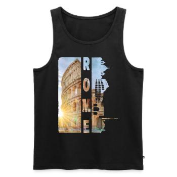 Rome Rome Italy City Skyline Home Love - Men's Premium Organic Tank Top - black - Front - Michal (187cm)