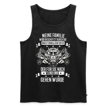 Wikinger Krieger Nordmann Axt Valhalla Nordmänner - Männer Premium Bio Tank Top - Schwarz - Vorne - AI Model Male 178 light (178cm)