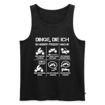 Freizeit - Motorradfahrer - Biker - Männer Premium Bio Tank Top - Schwarz - Vorne - Michal (187cm)