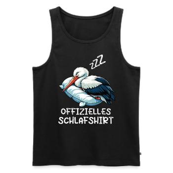 Offizielles Schlafshirt Storch Storchliebhaber - Männer Premium Bio Tank Top - Schwarz - Vorne - Michal (187cm)
