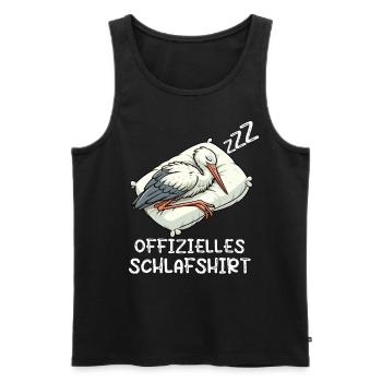 Offizielles Schlafshirt Storch Storchliebhaber - Männer Premium Bio Tank Top - Schwarz - Vorne - Michal (187cm)