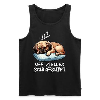 Offizielles Schlafshirt Puggle Pugglebesitzer - Männer Premium Bio Tank Top - Schwarz - Vorne - Michal (187cm)
