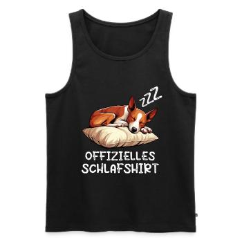 Offizielles Schlafshirt Basenji Basenjibesitzer - Männer Premium Bio Tank Top - Schwarz - Vorne - Michal (187cm)