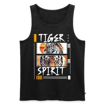 Tiger, Tigerhead, Big Cat, Nature, Wilderness, Wild, Strong - Men's Premium Organic Tank Top - black - Front - AI Model Male 178 light (178cm)