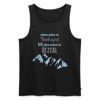 Therapie Ötztal - Männer Premium Bio Tank Top - Schwarz - Vorne - Michal (187cm)