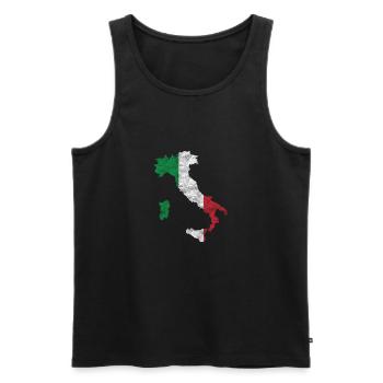 Italie Italienne Idée cadeau italienne - Débardeur bio Premium Homme - noir - Devant - Michal (187cm)