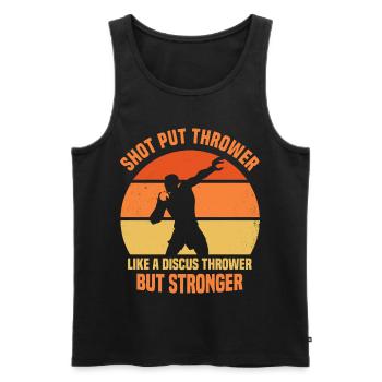 Shot put - Men's Premium Organic Tank Top - black - Front - AI Model Male 178 light (178cm)