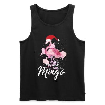 Fa La La La Mingo Funny Christmas Flamingo Mignon - Débardeur bio Premium Homme - noir - Devant - Michal (187cm)