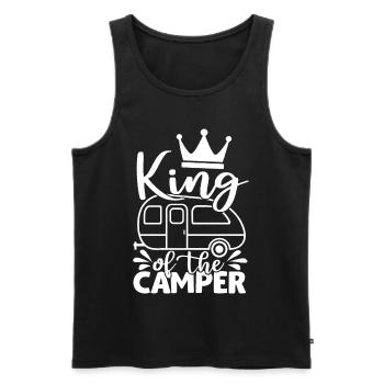 King Of The Camper Funny Quote Camping Saying - Men's Premium Organic Tank Top - black - Front - Michal (187cm)