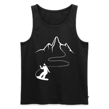 Montagne - Snowboard - (18) - Débardeur bio Premium Homme - noir - Devant - Michal (187cm)