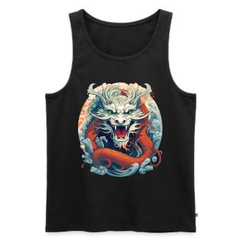 Design d'un dragon chinois - Débardeur bio Premium Homme - noir - Devant - Michal (187cm)