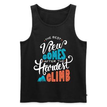 Love Mountain Climb - Men's Premium Organic Tank Top - black - Front - AI Model Male 178 light (178cm)