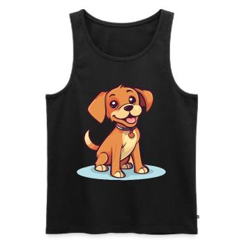 Conception de chien mignon pour les propriétaires de chiens - Débardeur bio Premium Homme - noir - Devant - Michal (187cm)