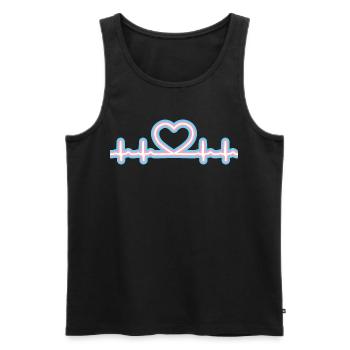 Transgender Pride Heartbeat - Men's Premium Organic Tank Top - black - Front - AI Model Male 178 light (178cm)