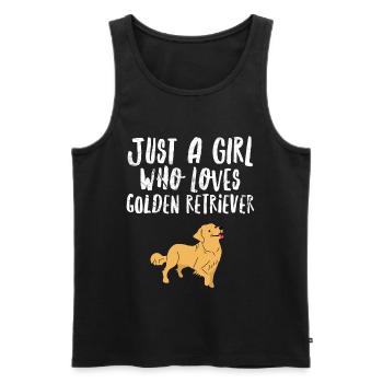 Golden Retriever Fille - Débardeur bio Premium Homme - noir - Devant - Michal (187cm)